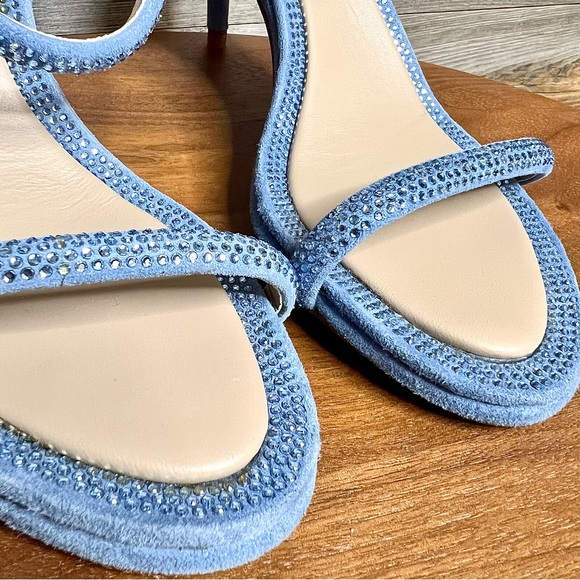 NWOT🆕✨Sparkly, Strappy Blue Suede Heels (NEW, Never Worn) - Picture 5 of 12
